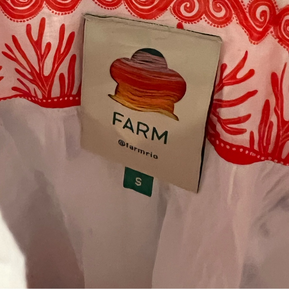 NWT Farm Rio Fishes Off White Tiered Dress, SMALL NWOT - Picture 7 of 7